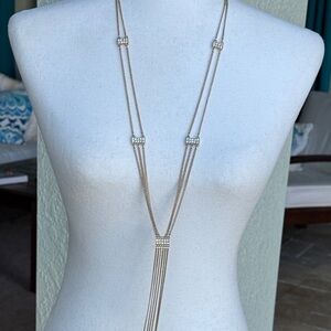 Elegant Silver Necklace with Beaded Accents